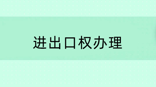 2020办理进出口权需要哪些条件？