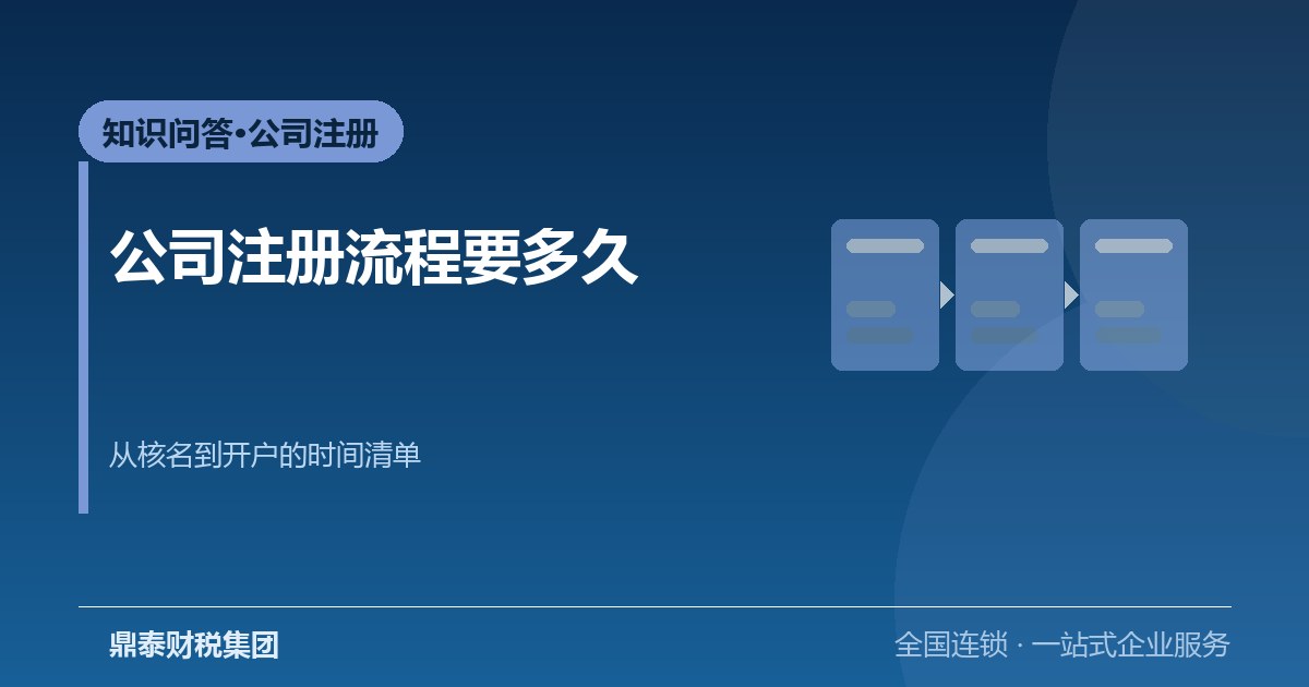 公司注册流程要多久？从核名到银行开户的完整时间清单